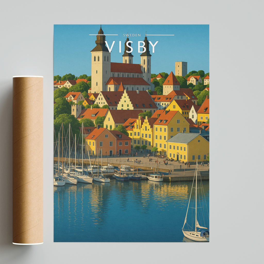 Visby Travel Poster - fine art print with shipping tube