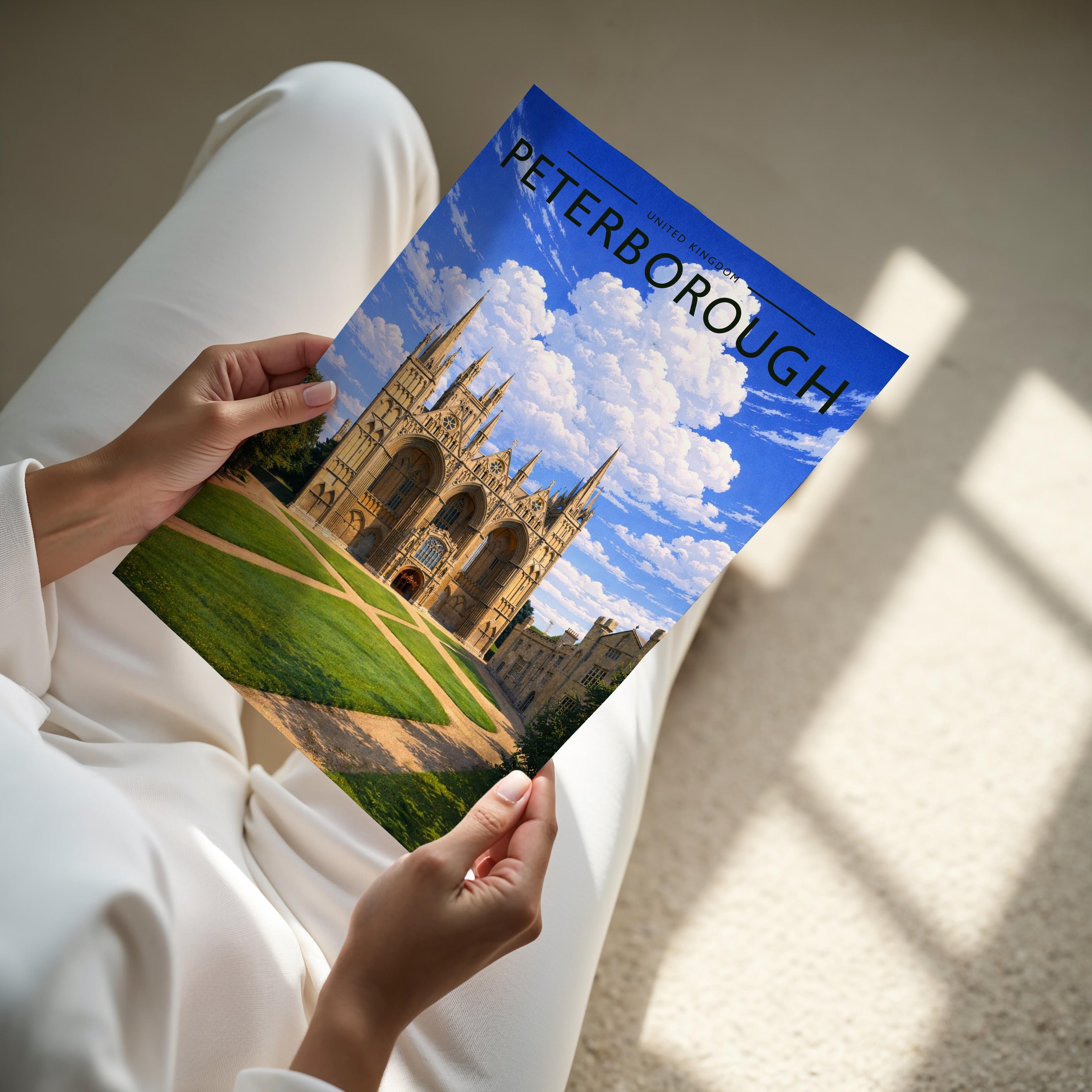 Peterborough #3 Travel Poster - A4 print held in hand