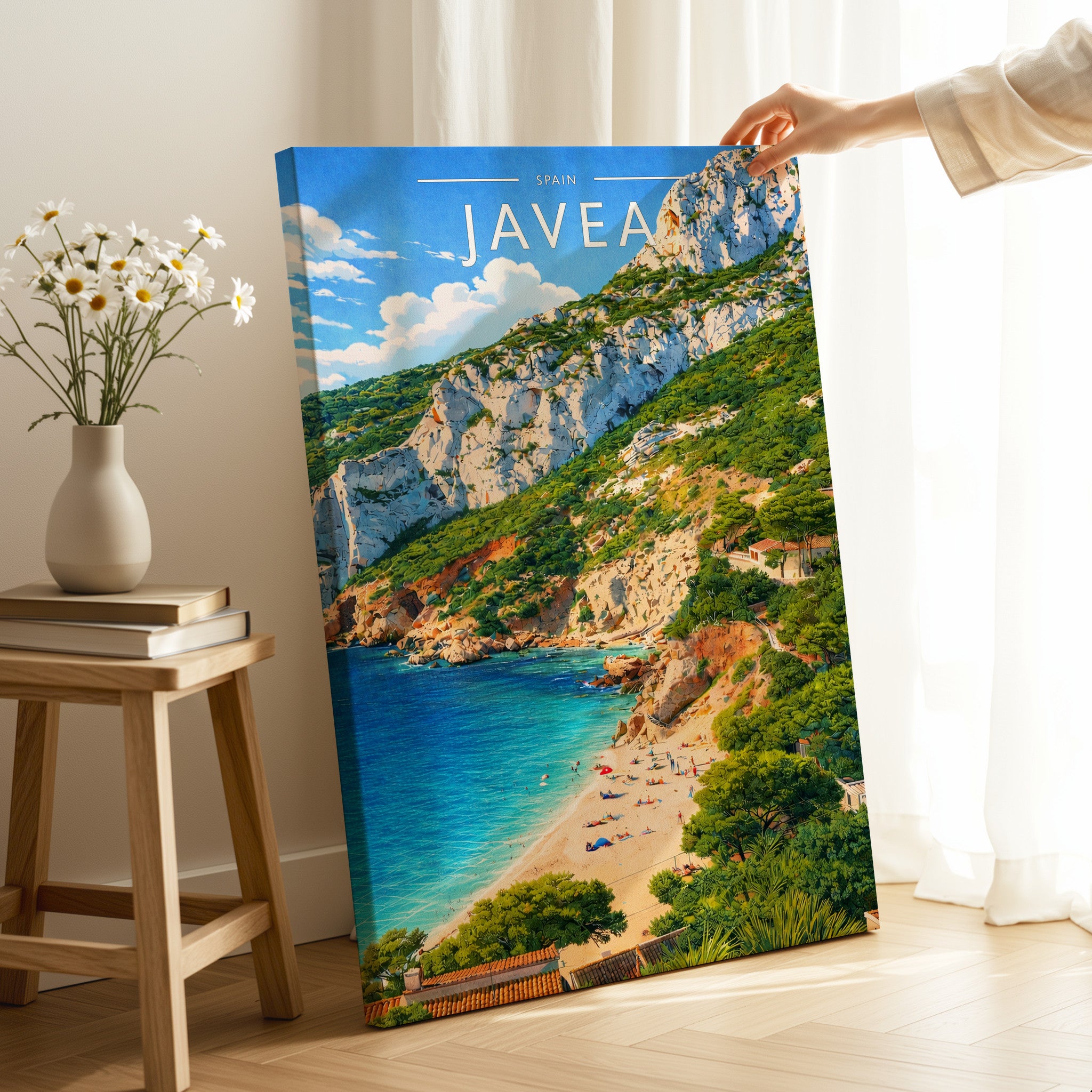 Javea Travel Poster as a gallery-wrapped canvas