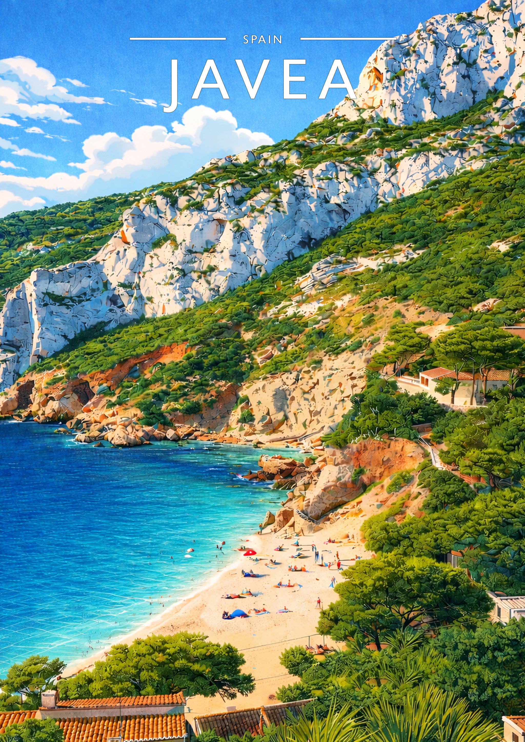 Javea Travel Poster - A4 travel poster print