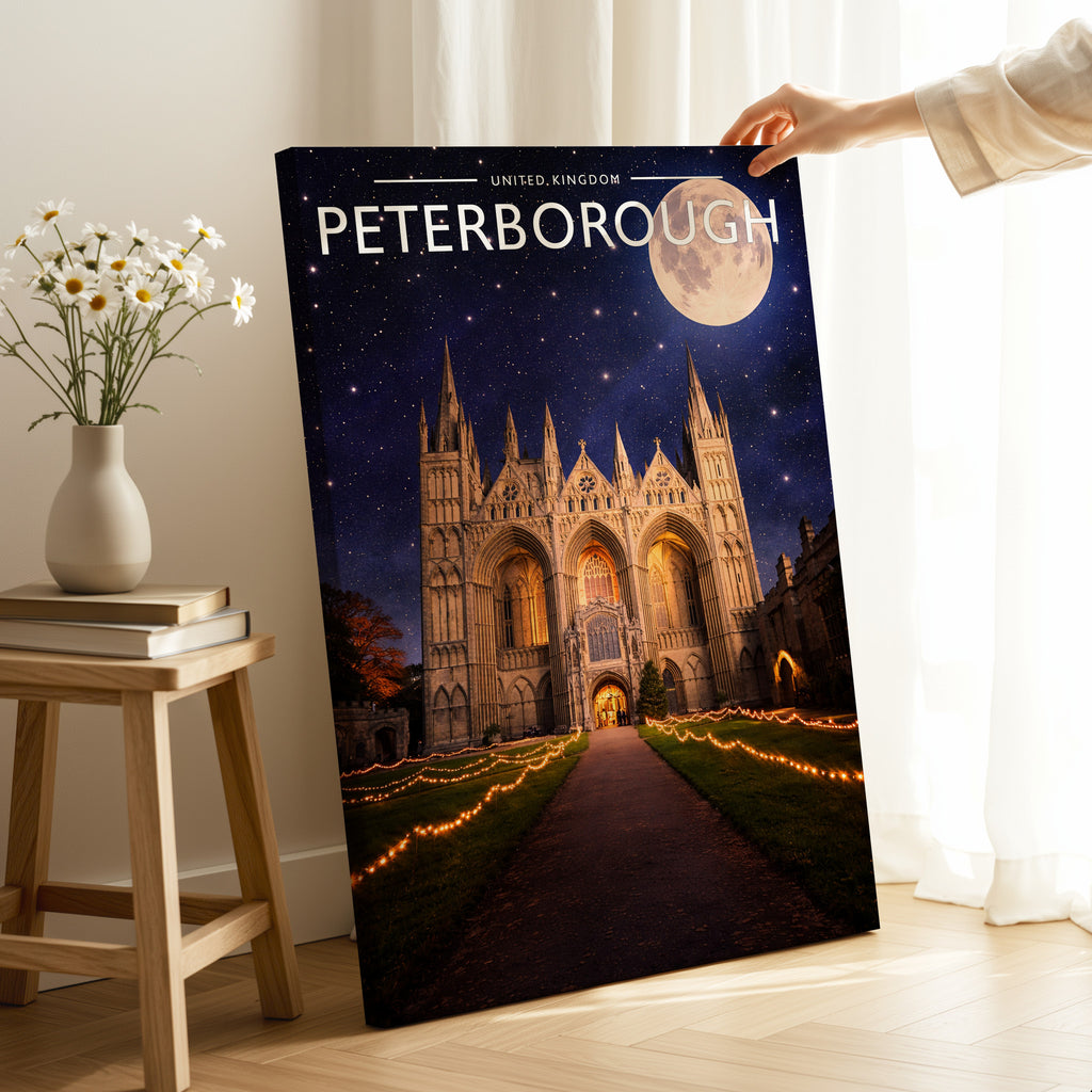 Peterborough #4 Travel Poster as a gallery-wrapped canvas