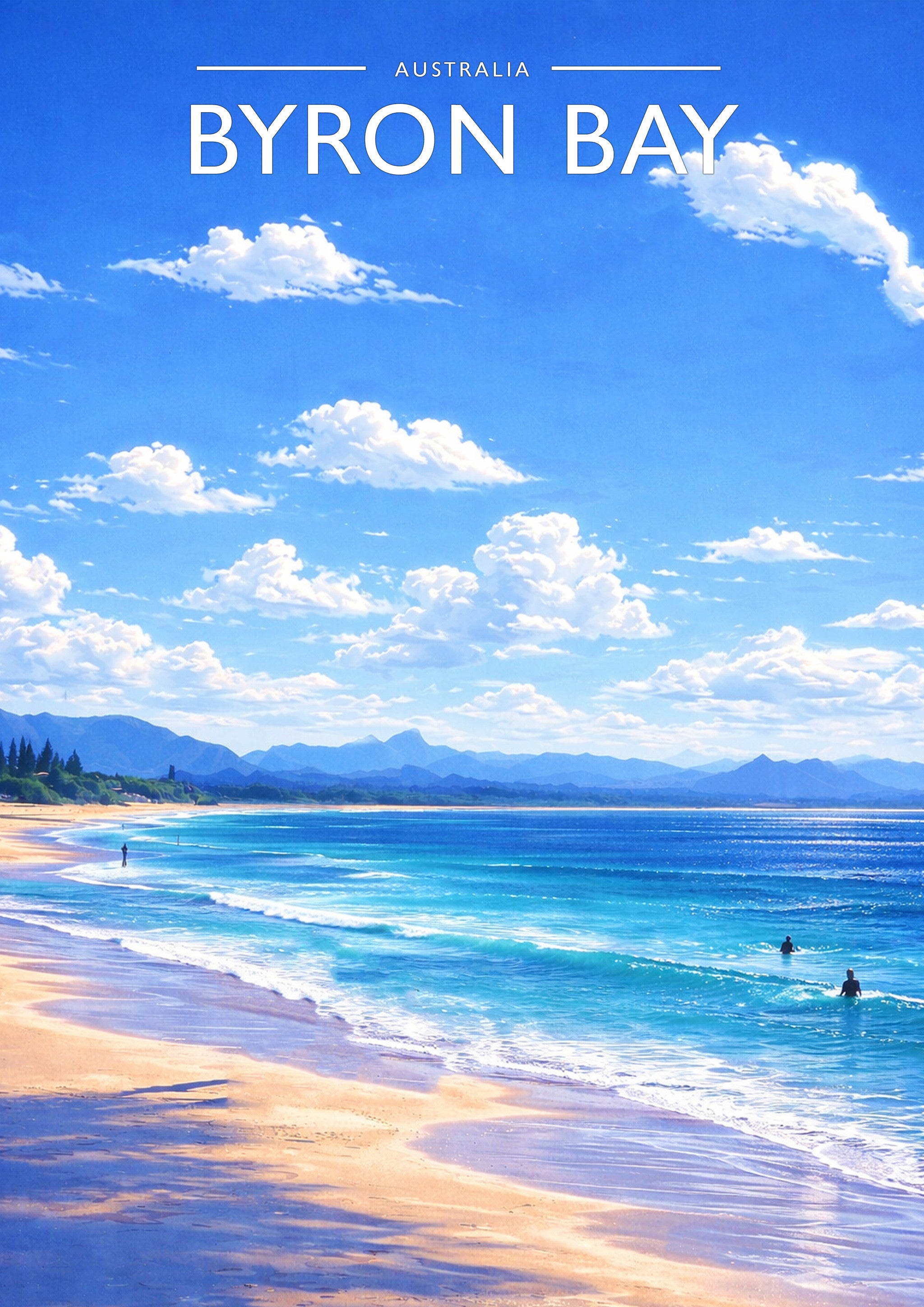 Byron Bay Travel Poster - A4 travel poster print