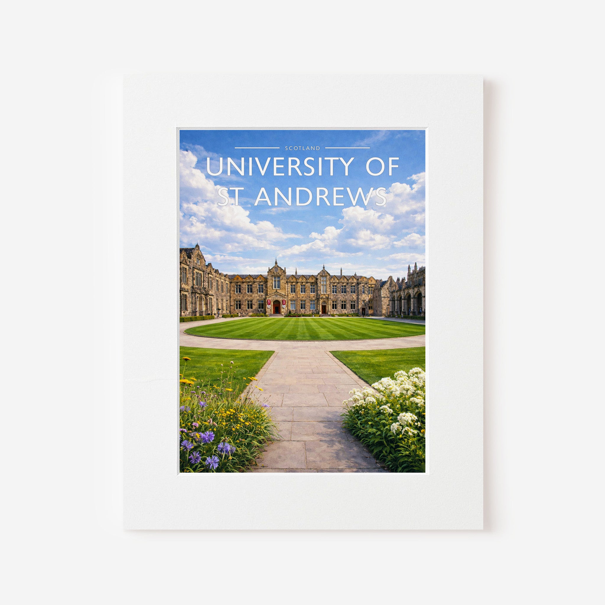 St Andrews Travel Poster in a white mount