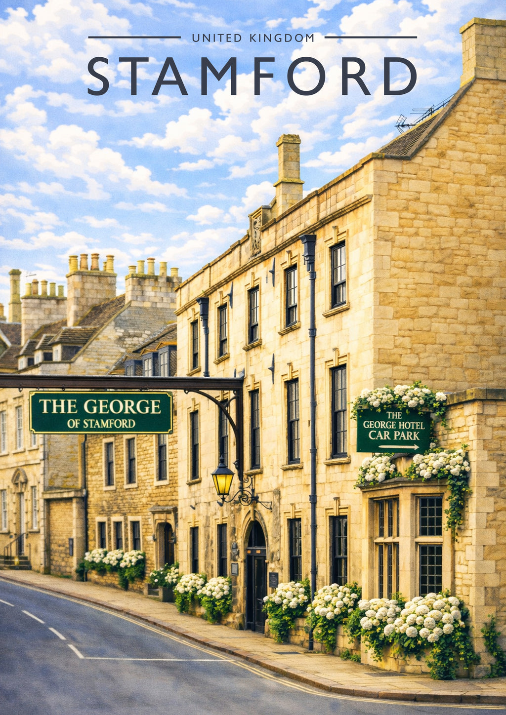 Stamford #7 Travel Poster - A4 travel poster print