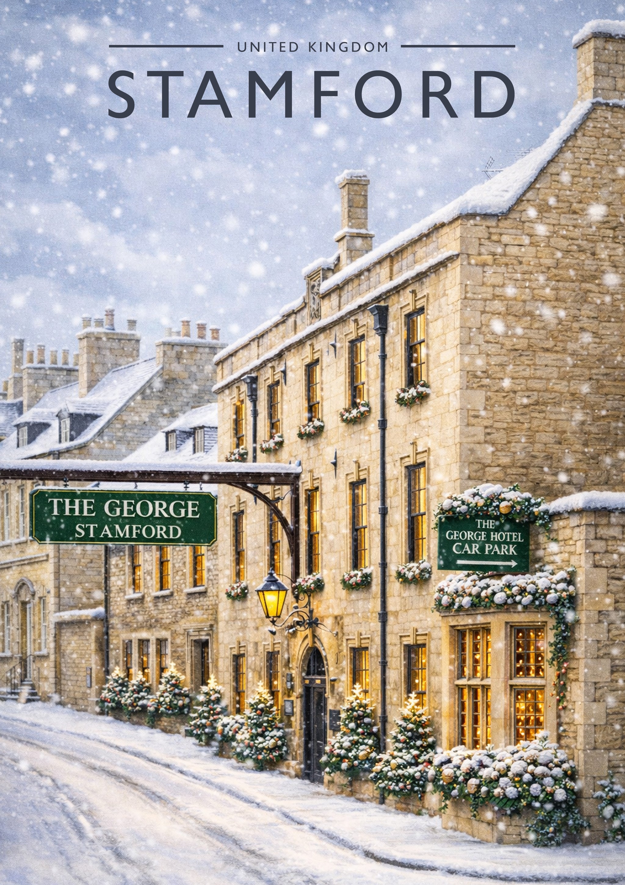 Stamford #8 Travel Poster - A4 travel poster print