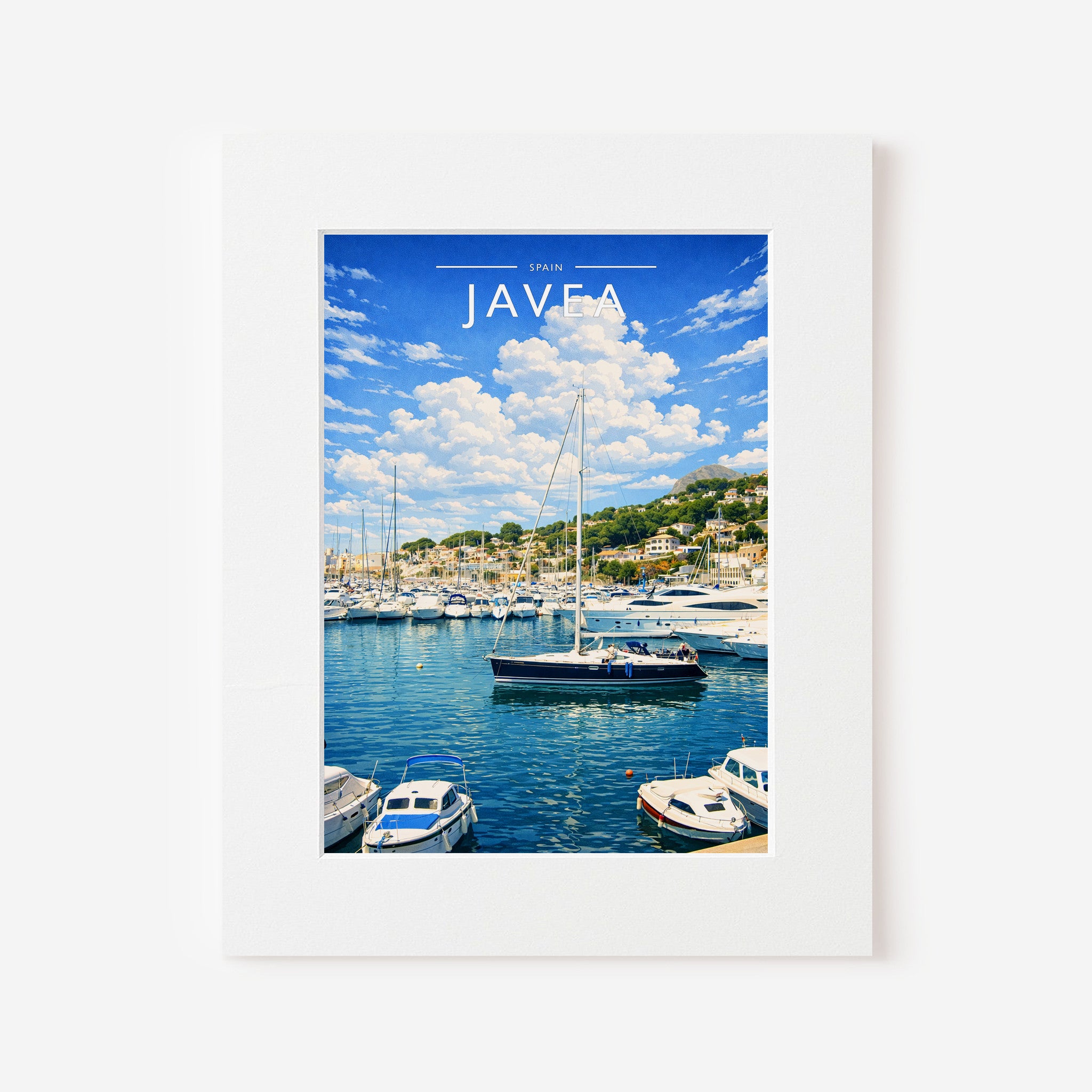 Javea #2 Travel Poster in a white mount