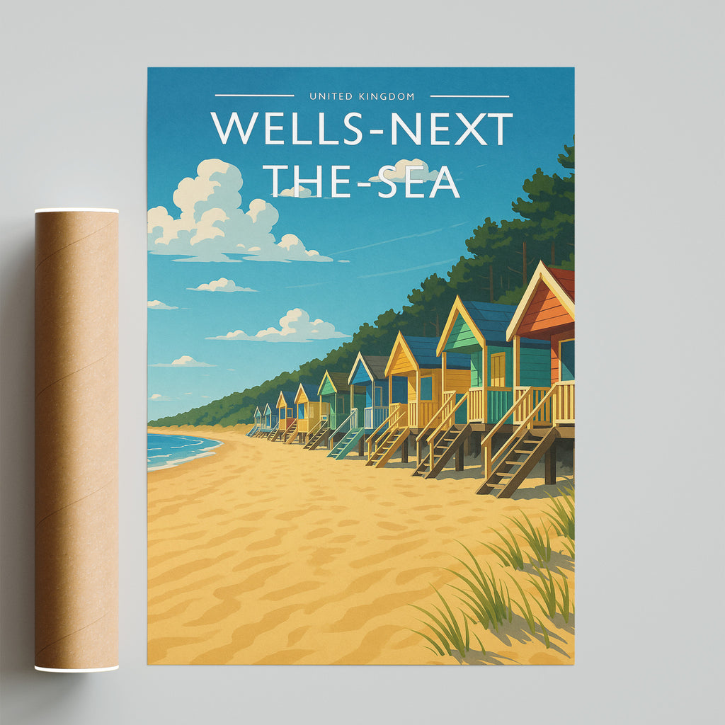 Wells-next-the-Sea Travel Poster - fine art print with shipping tube