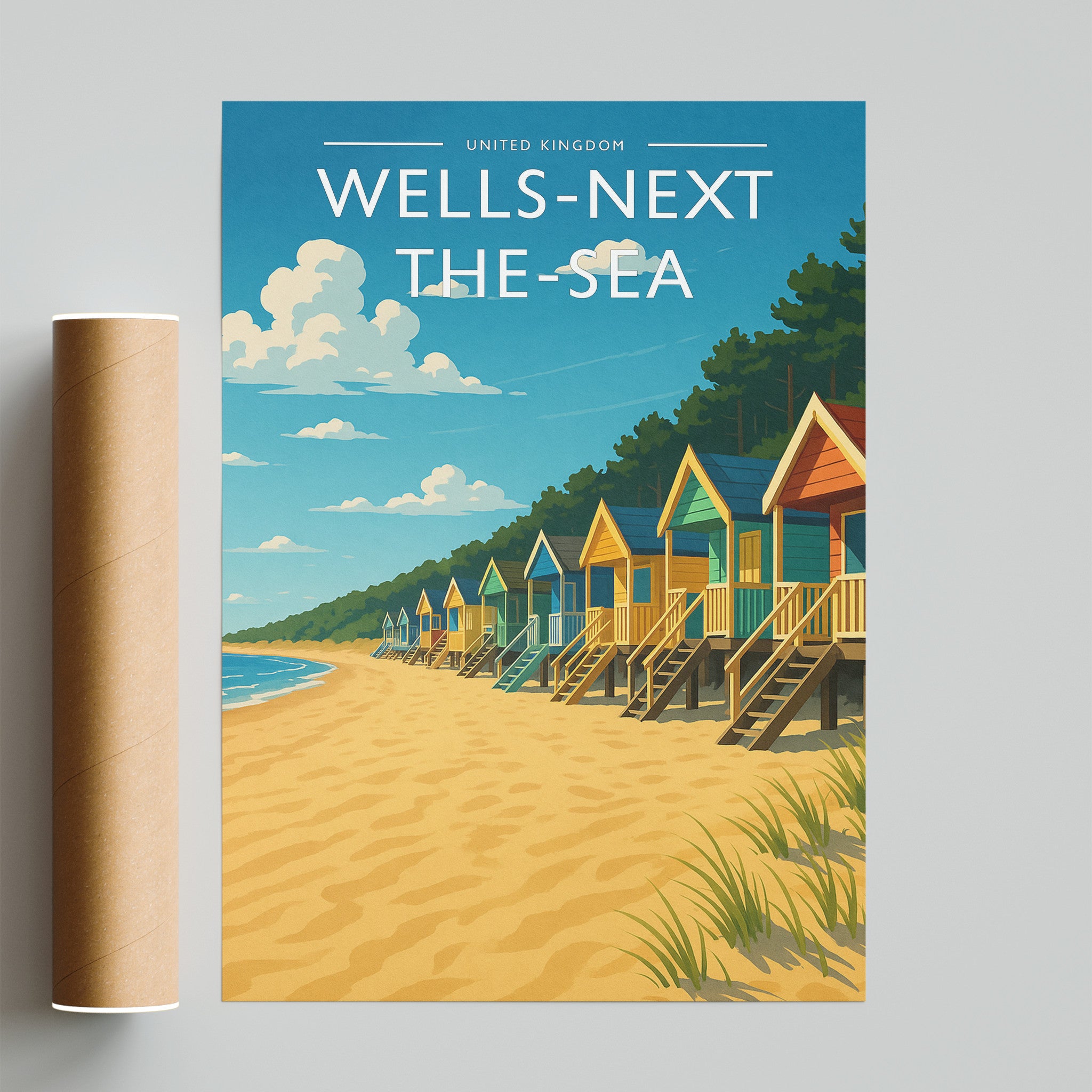 Wells-next-the-Sea Travel Poster - fine art print with shipping tube