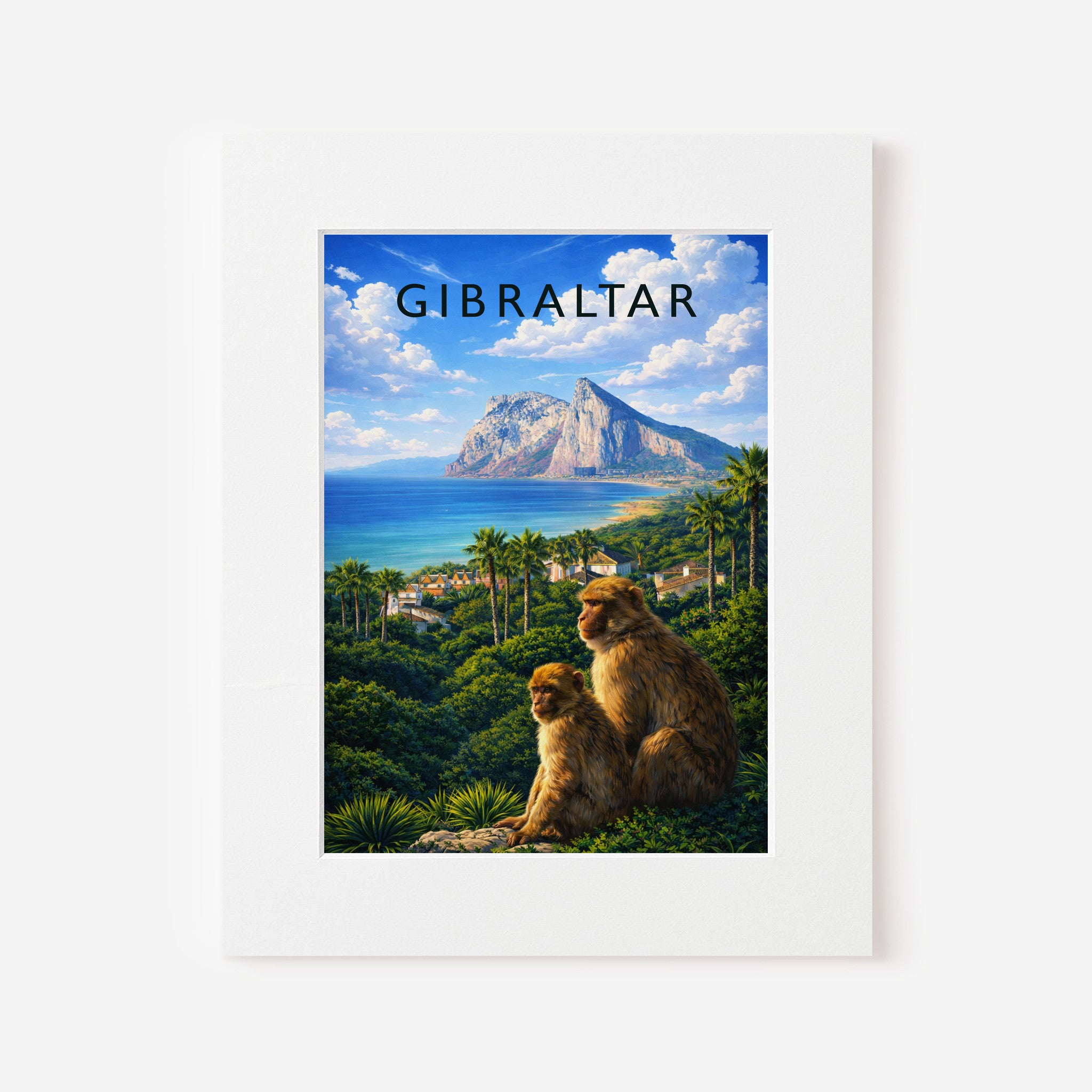 Gibraltar Travel Poster in a white mount