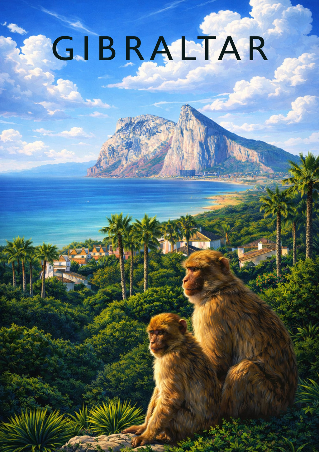 Gibraltar Travel Poster - A4 travel poster print