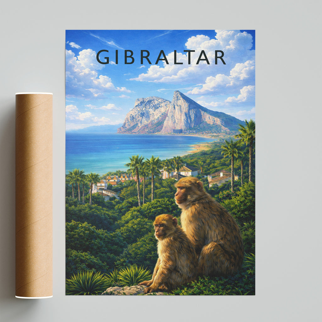 Gibraltar Travel Poster - fine art print with shipping tube