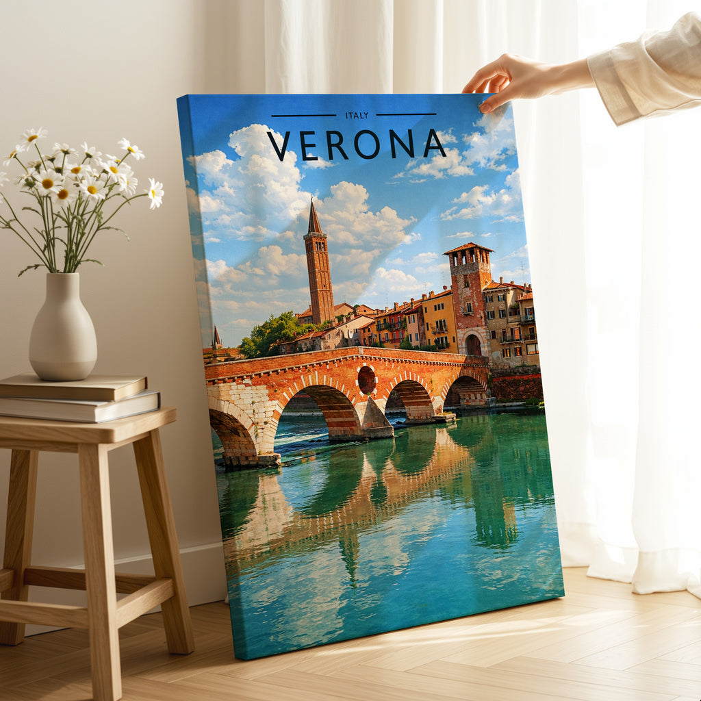 Verona Travel Poster as a gallery-wrapped canvas