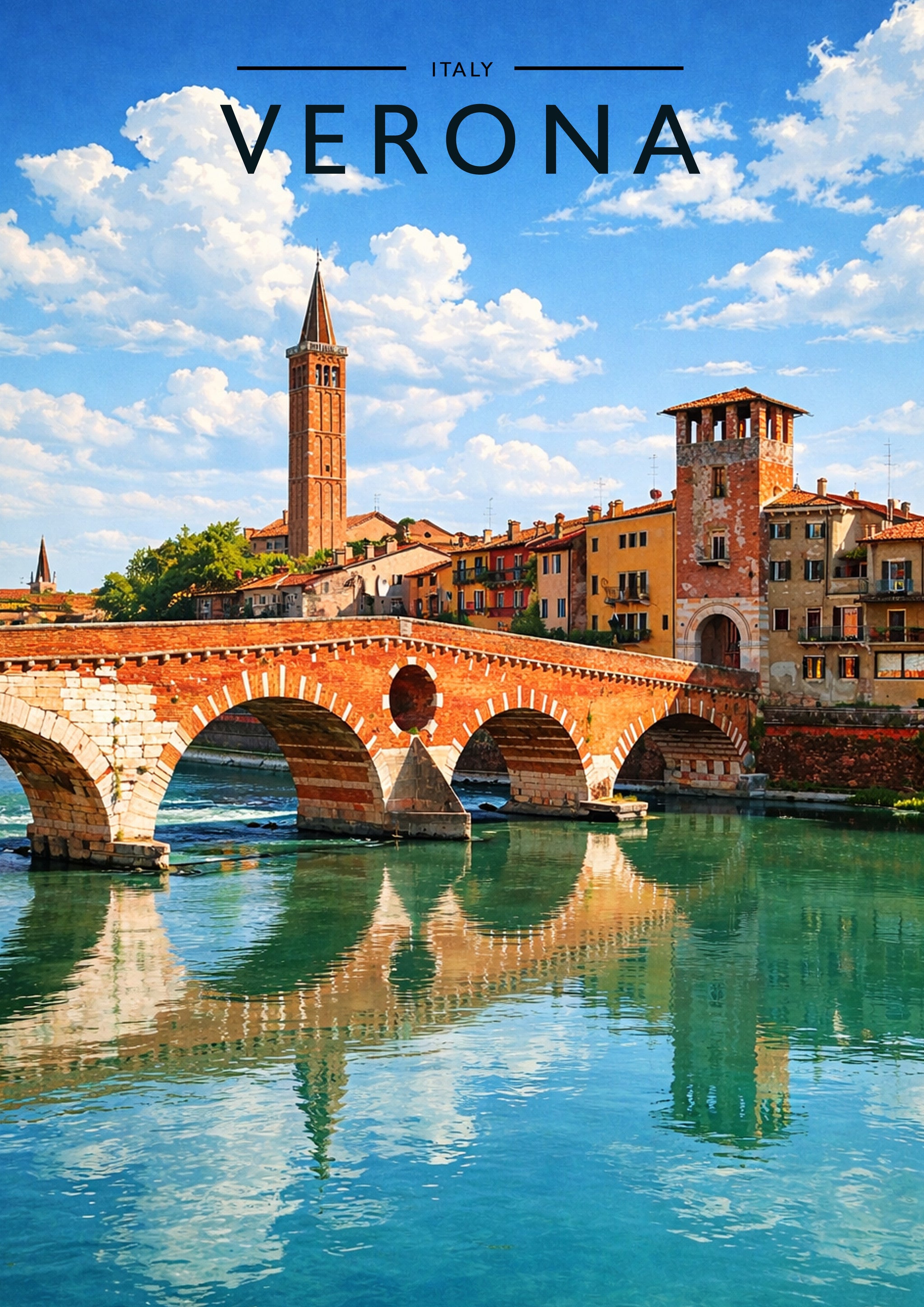 Verona Travel Poster - A4 travel poster print