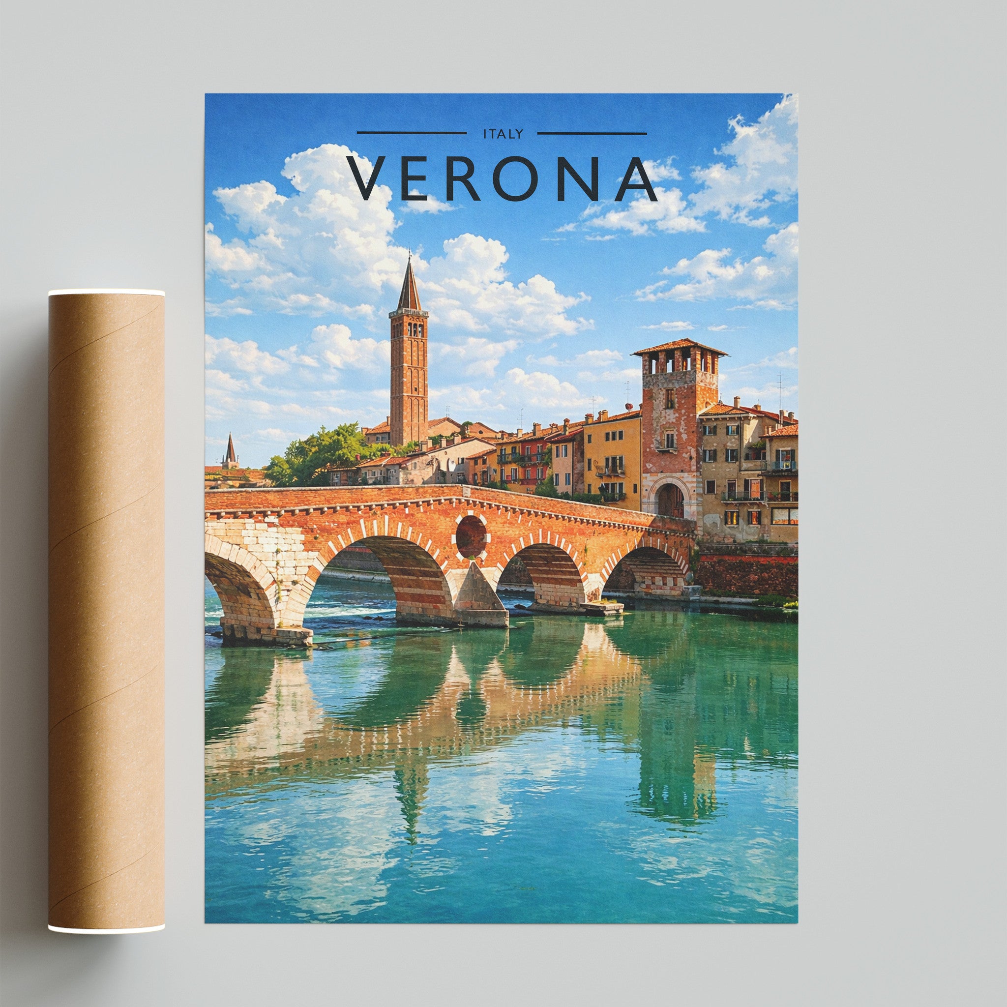 Verona Travel Poster - fine art print with shipping tube