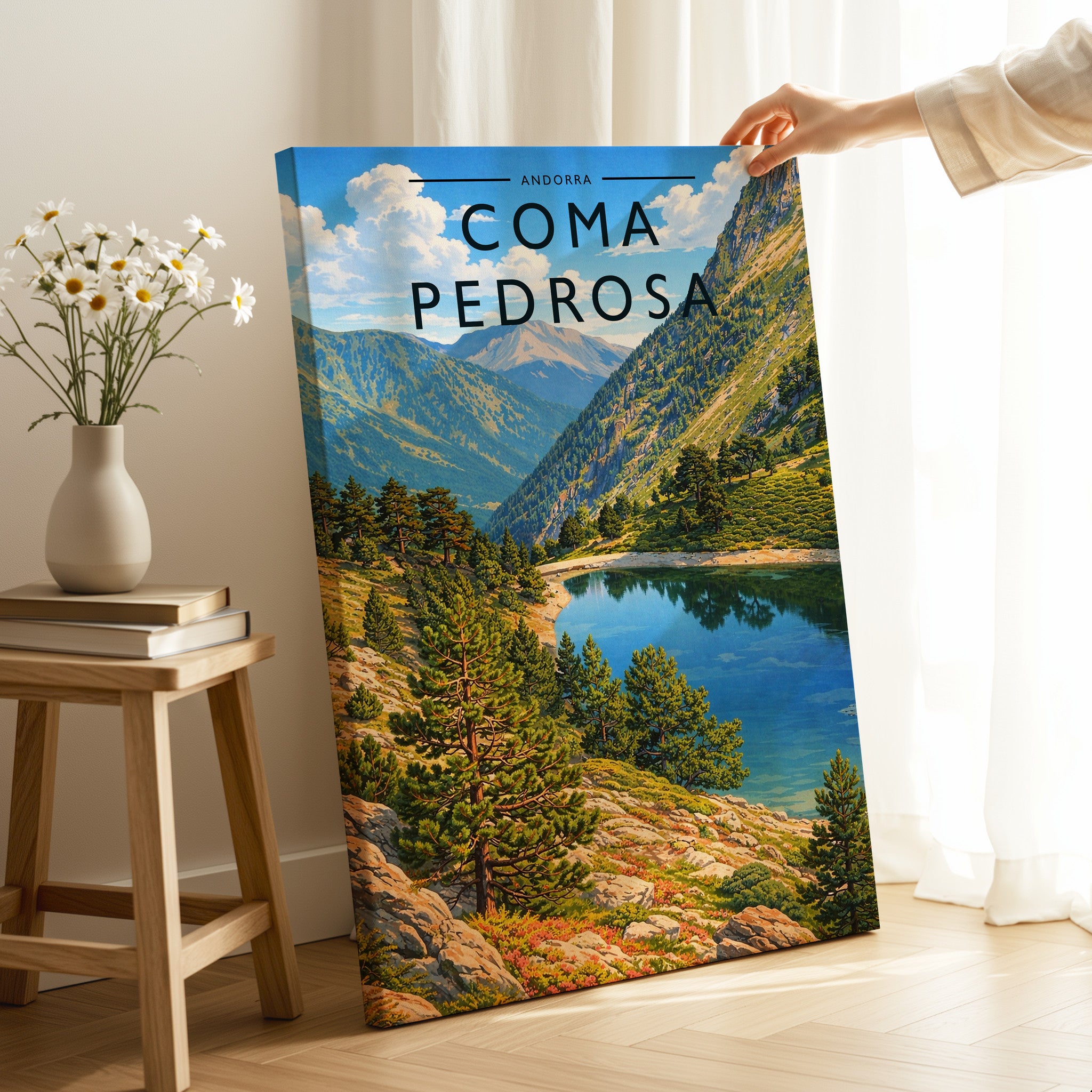 Coma Pedrosa Travel Poster as a gallery-wrapped canvas