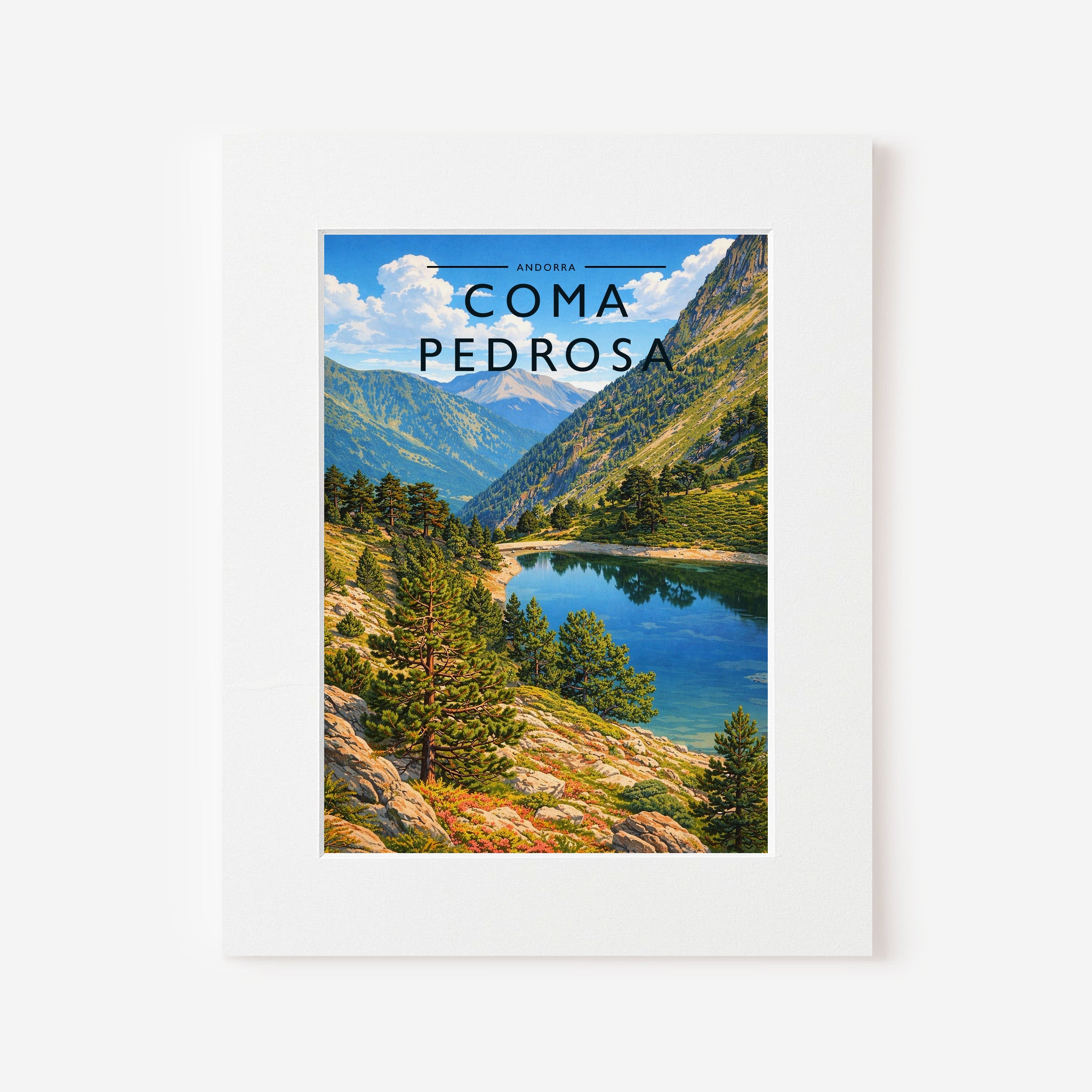 Coma Pedrosa Travel Poster in a white mount