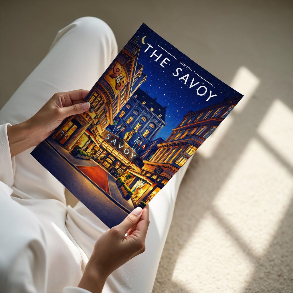 London #3 Travel Poster - A4 print held in hand