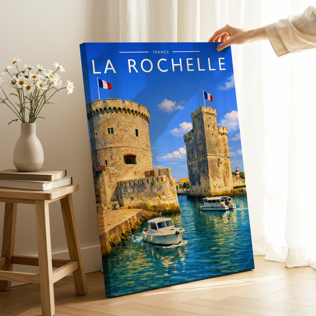 La Rochelle Travel Poster as a gallery-wrapped canvas