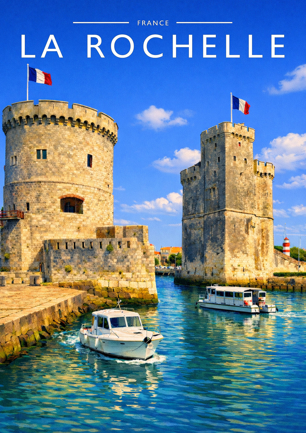 La Rochelle Travel Poster - A4 travel poster print