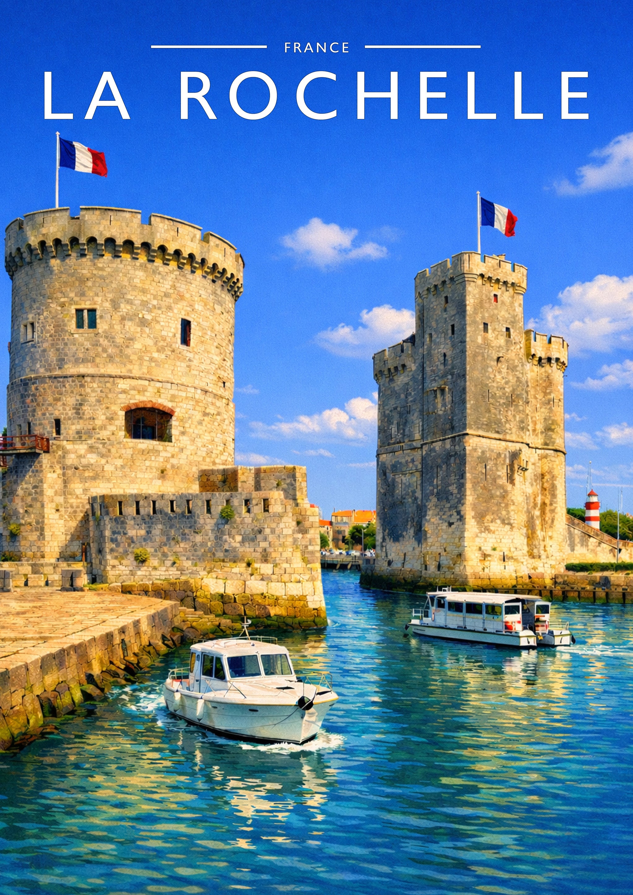 La Rochelle Travel Poster - A4 travel poster print