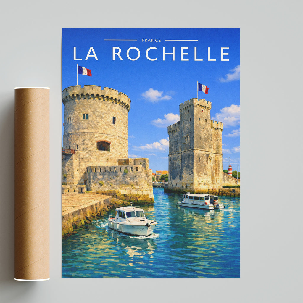 La Rochelle Travel Poster - fine art print with shipping tube