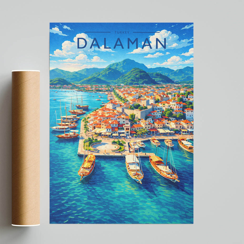 Dalaman Travel Poster - fine art print with shipping tube