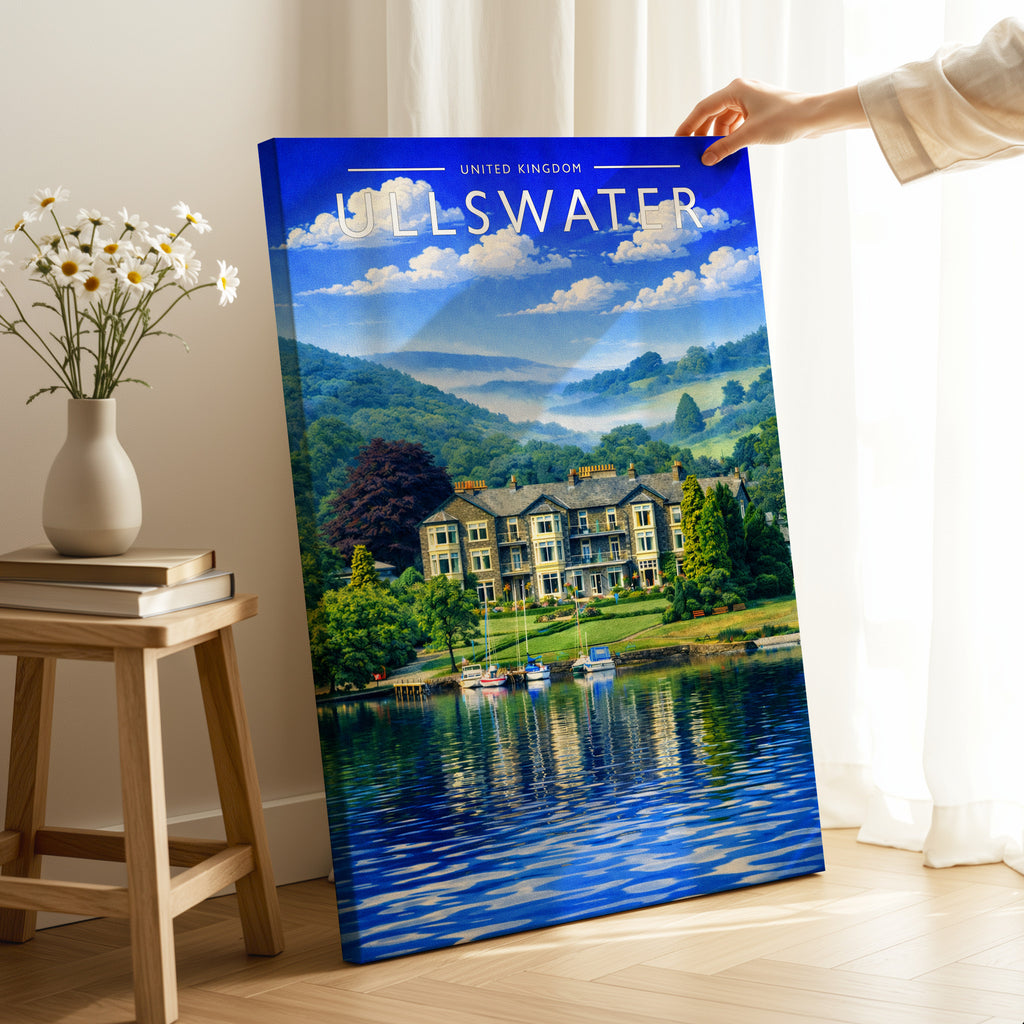 Ullswater Travel Poster as a gallery-wrapped canvas