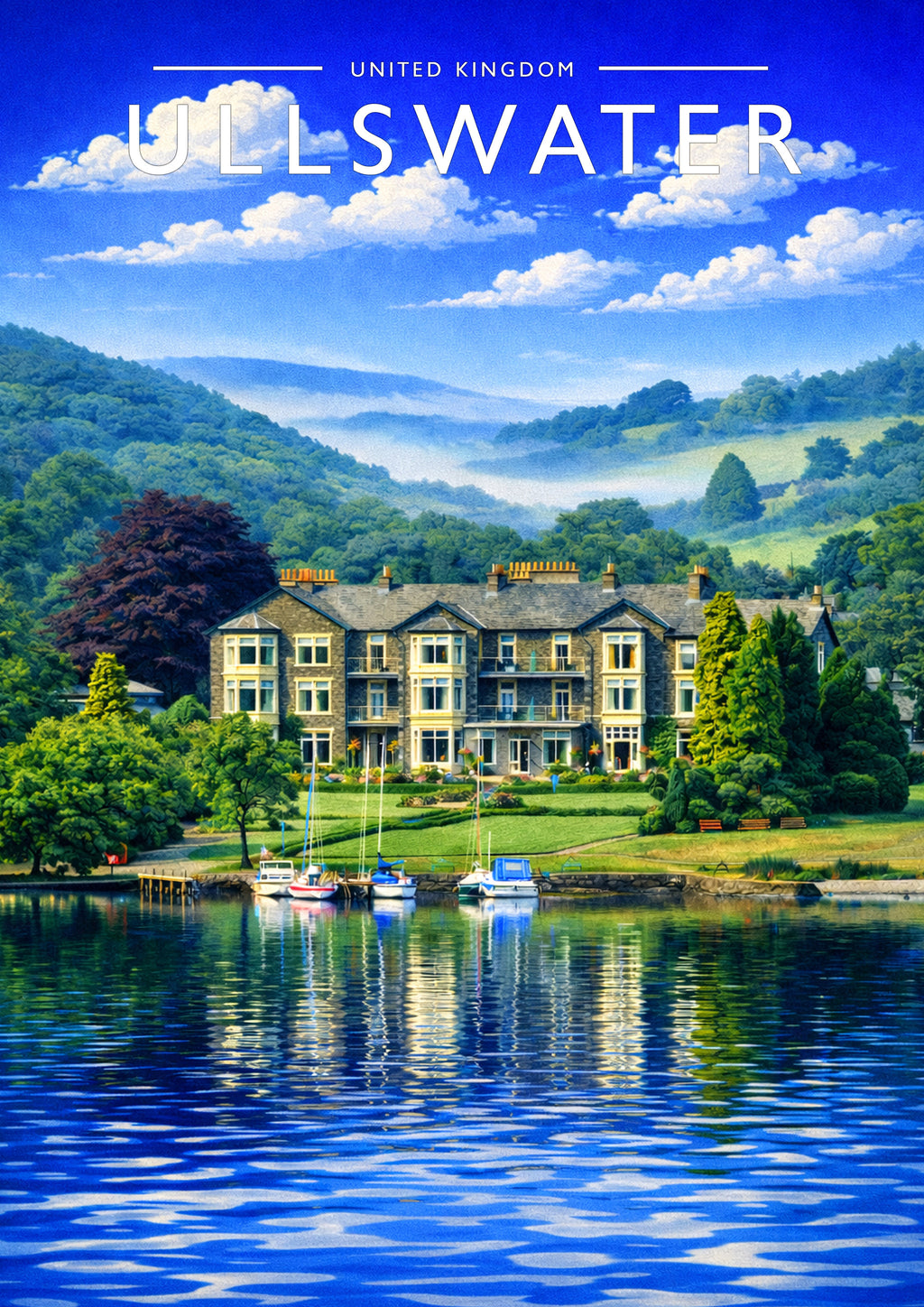 Ullswater Travel Poster - A4 travel poster print