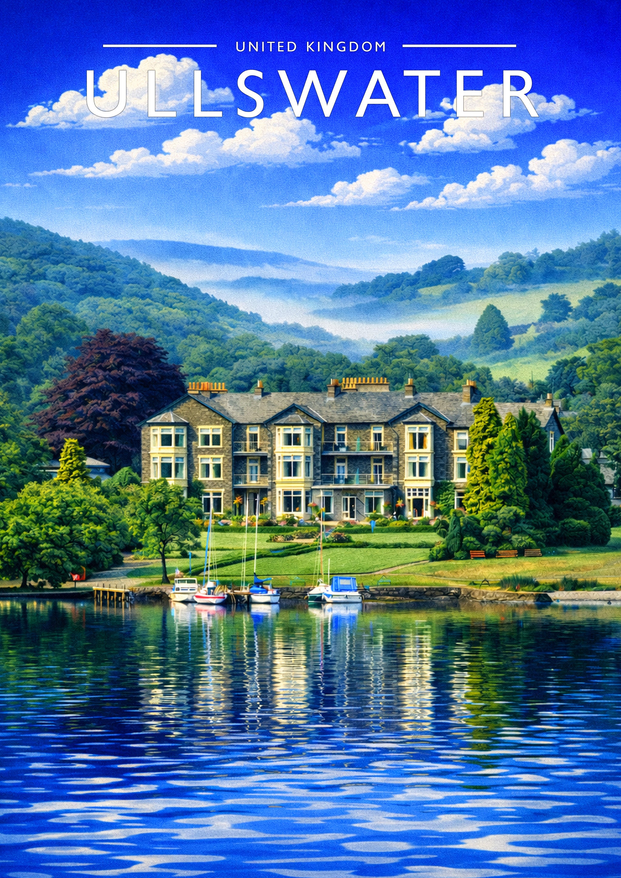 Ullswater Travel Poster - A4 travel poster print