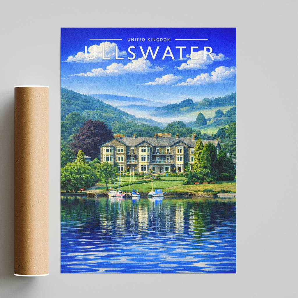 Ullswater Travel Poster - fine art print with shipping tube