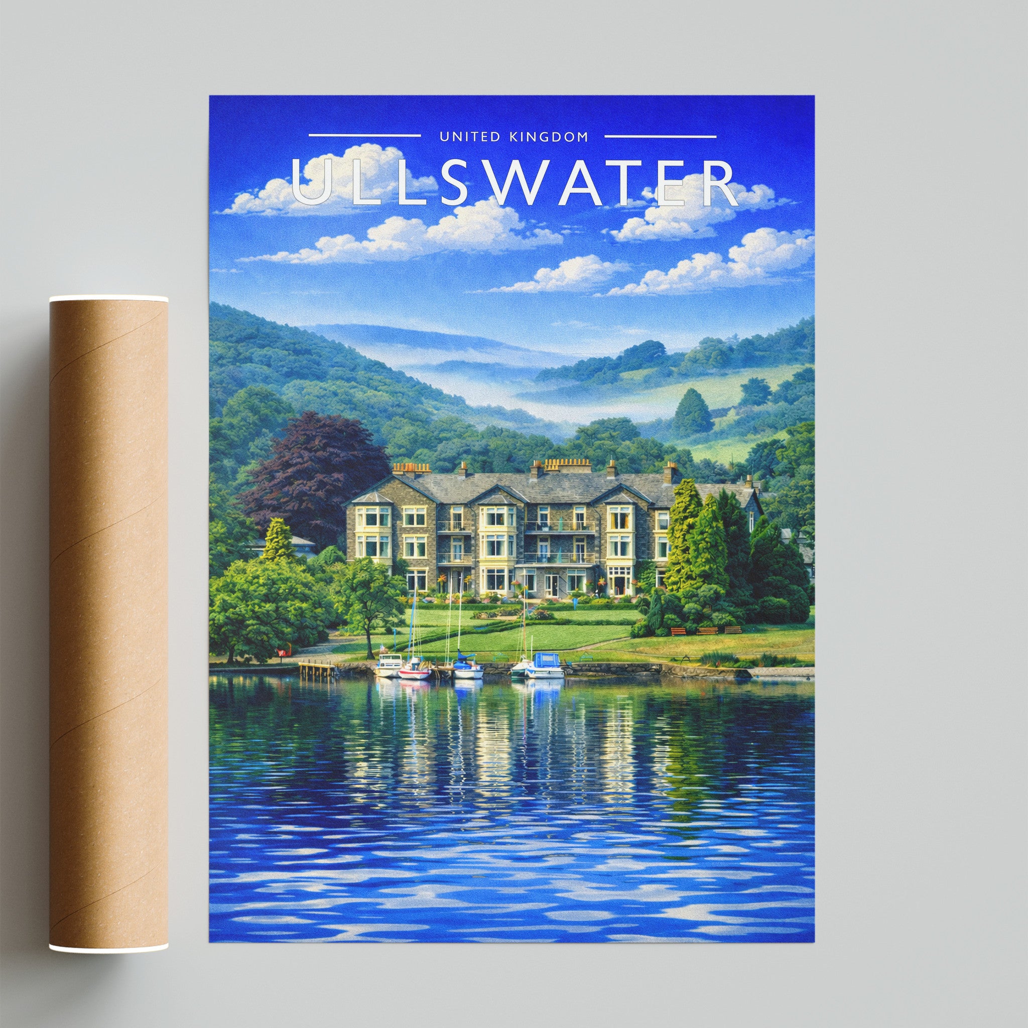 Ullswater Travel Poster - fine art print with shipping tube