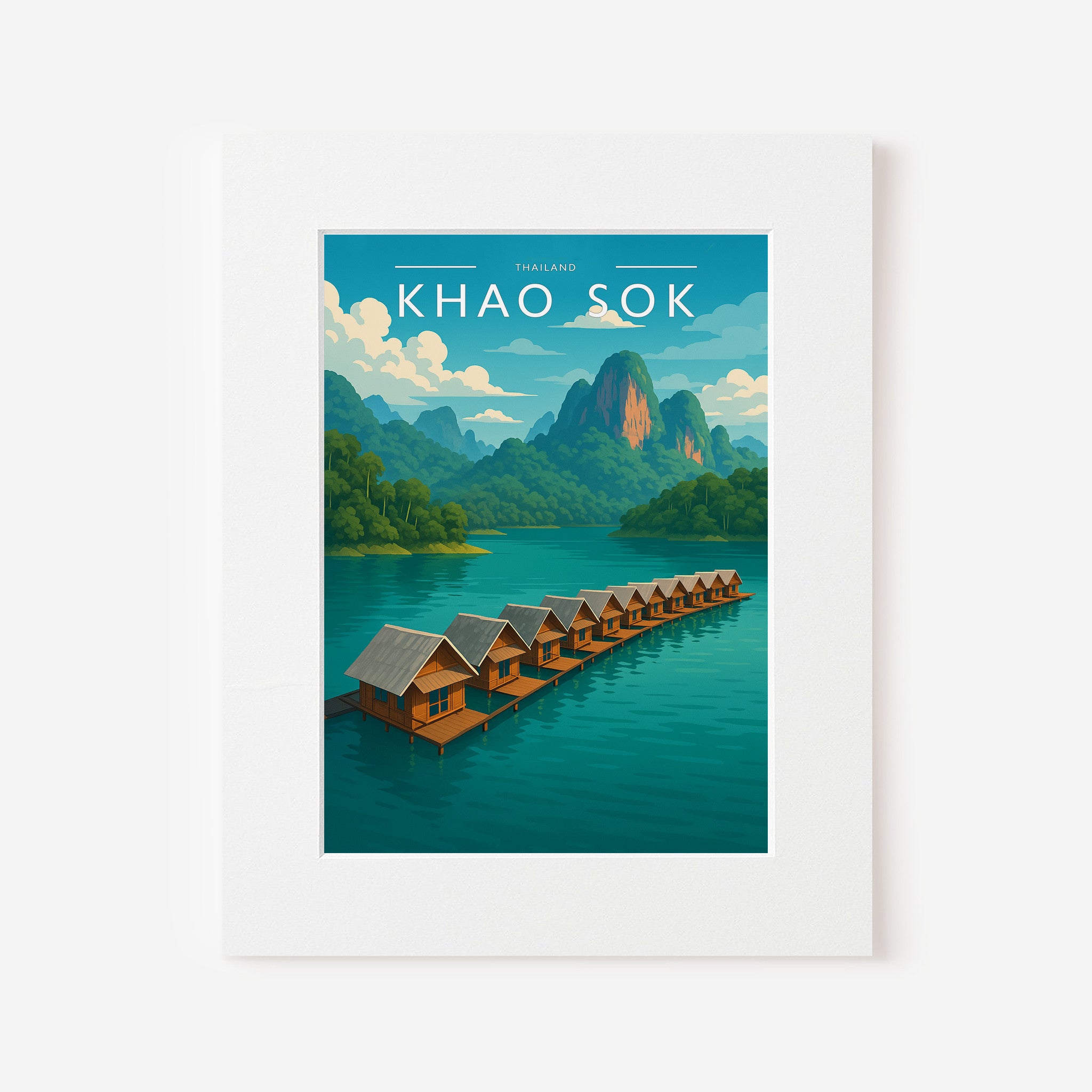 Khao Sok Travel Poster in a white mount