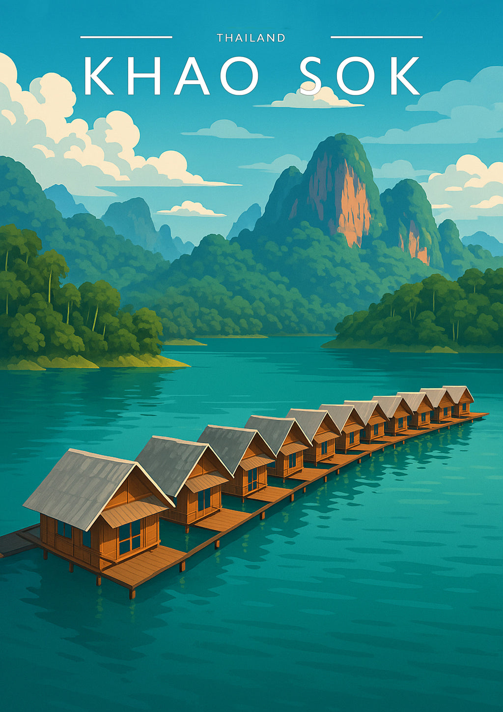 Khao Sok Travel Poster - A4 travel poster print