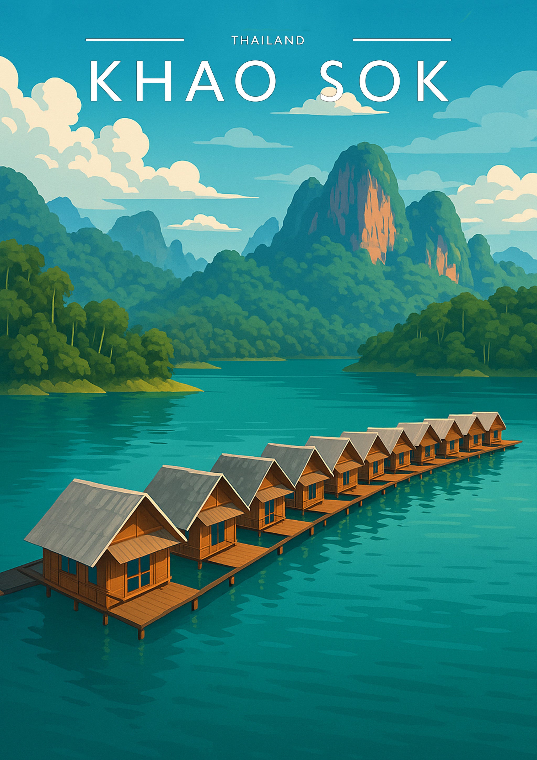Khao Sok Travel Poster - A4 travel poster print