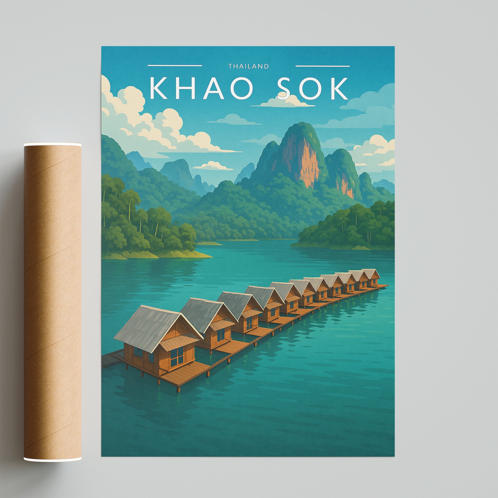 Khao Sok Travel Poster - fine art print with shipping tube