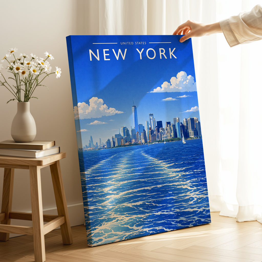 New York #3 Travel Poster as a gallery-wrapped canvas