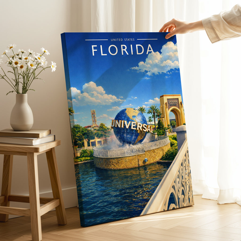 Florida Travel Poster as a gallery-wrapped canvas
