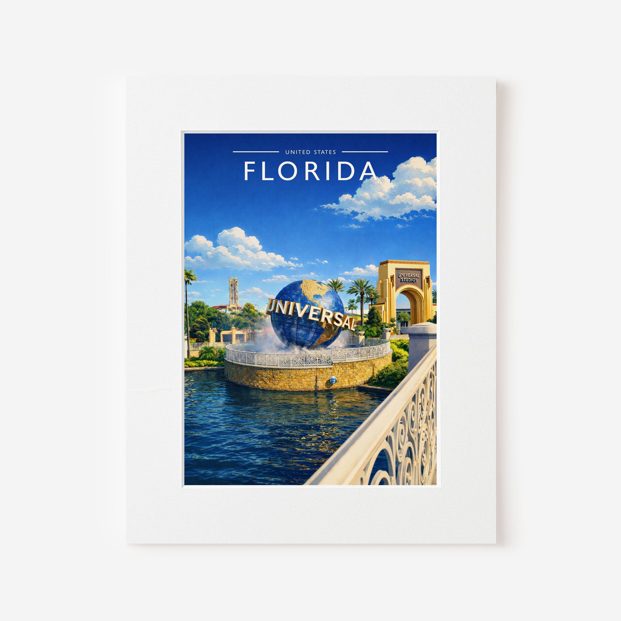 Florida Travel Poster in a white mount