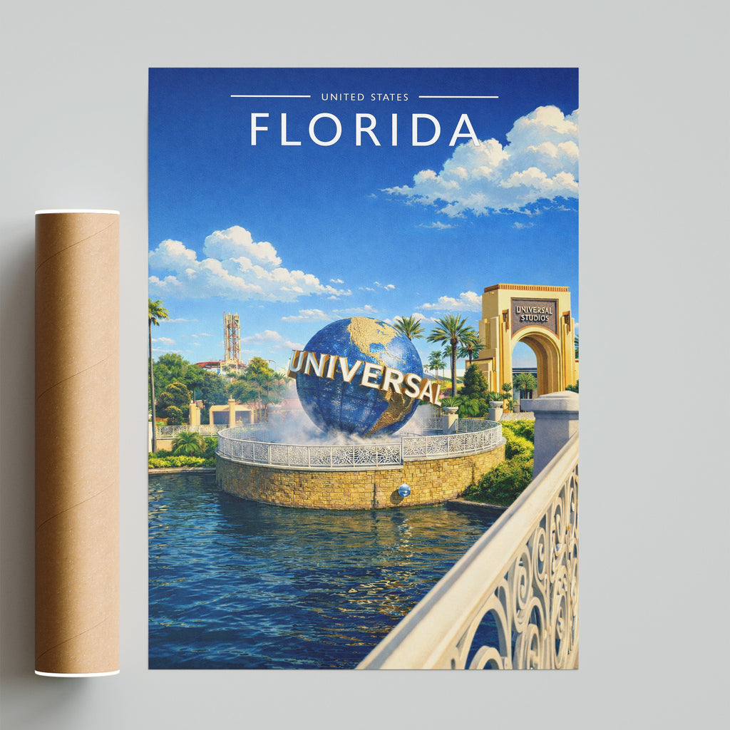 Florida Travel Poster - fine art print with shipping tube