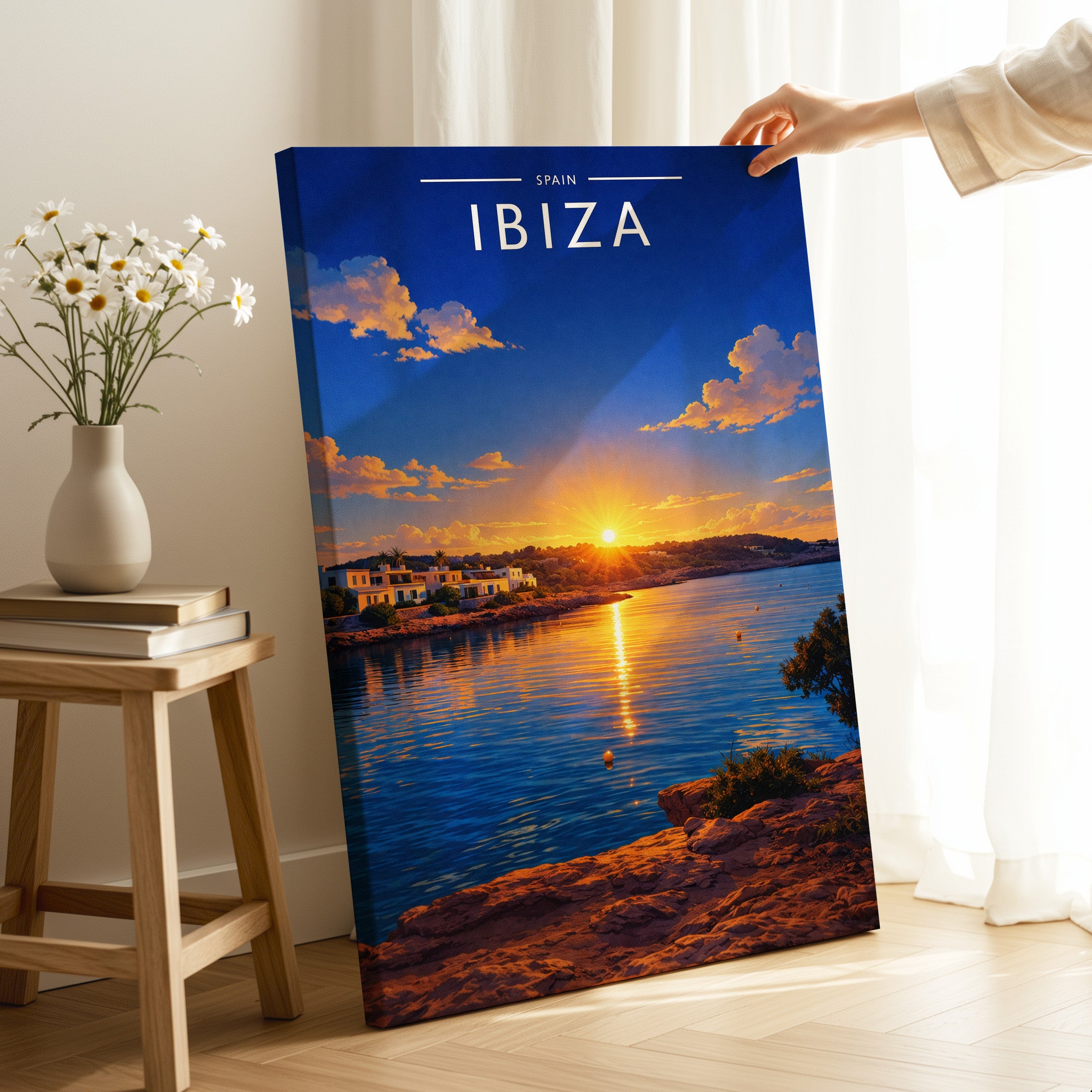 Ibiza #10 Travel Poster as a gallery-wrapped canvas