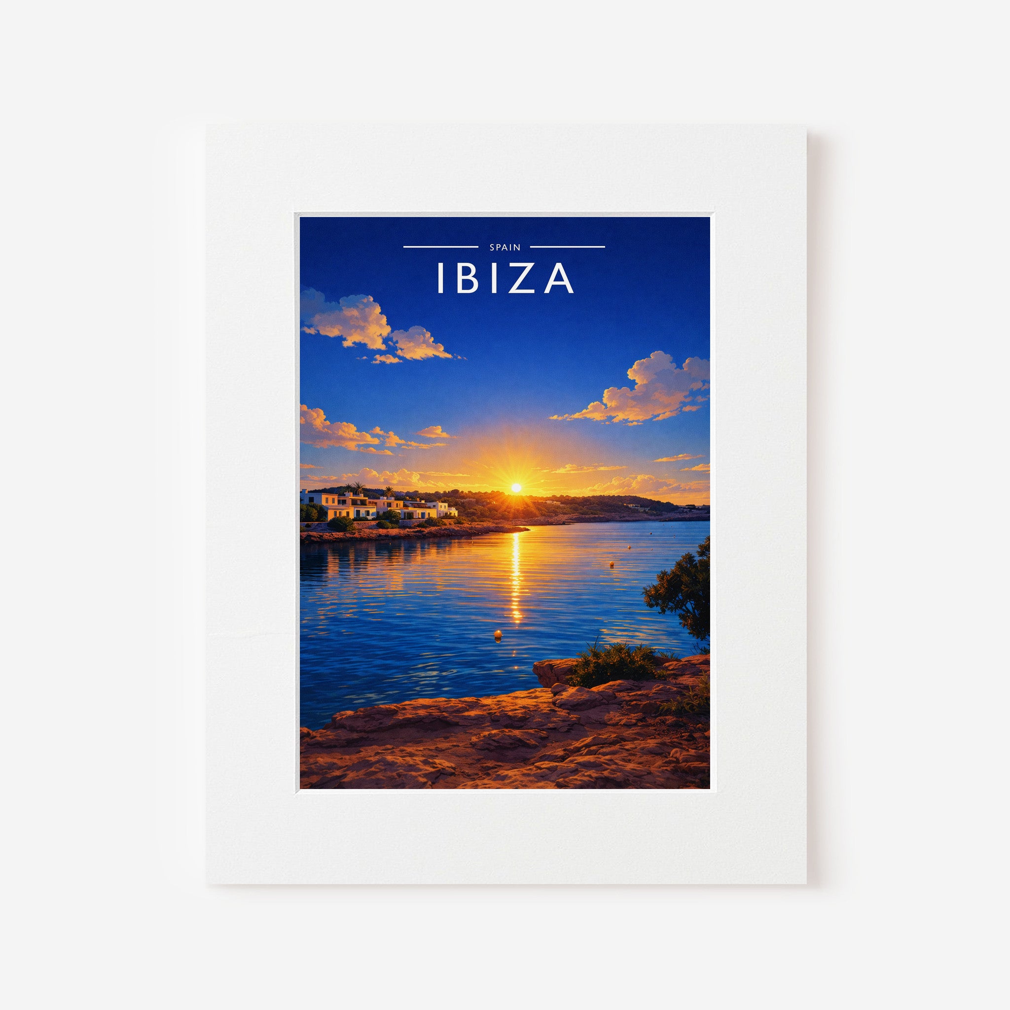 Ibiza #10 Travel Poster in a white mount