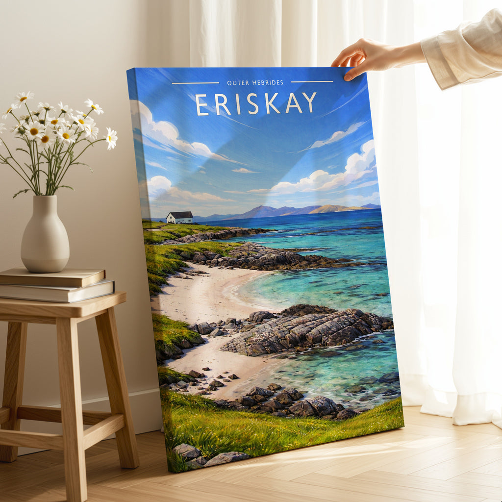 Eriskay Travel Poster as a gallery-wrapped canvas