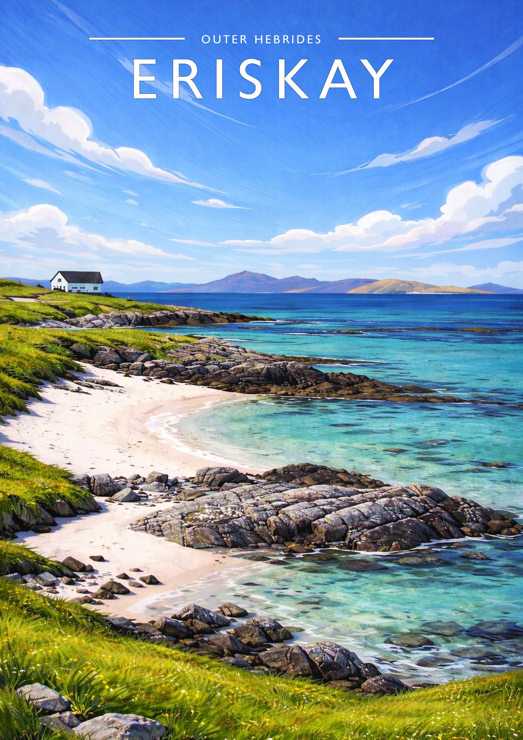 Eriskay Travel Poster - A4 travel poster print