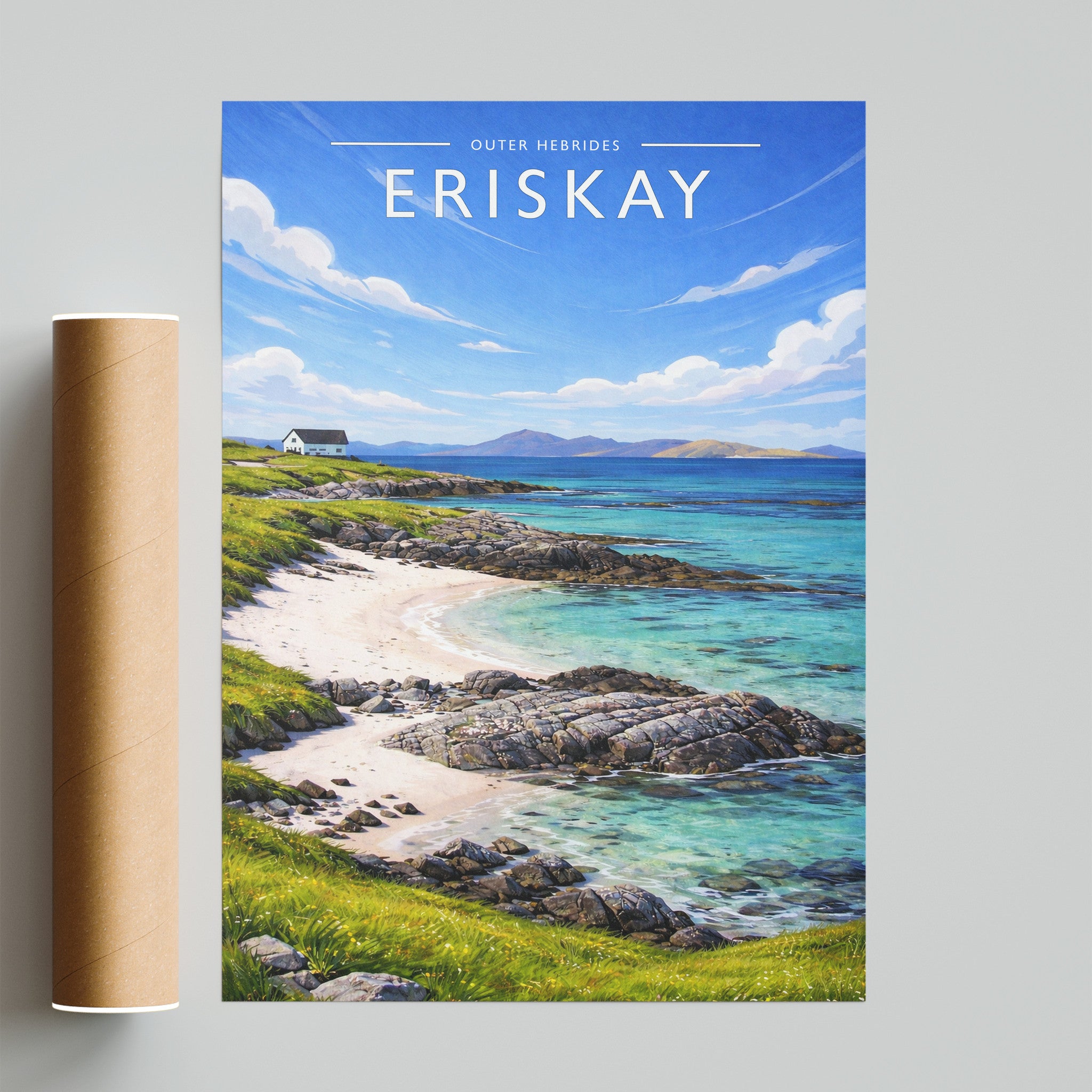 Eriskay Travel Poster - fine art print with shipping tube