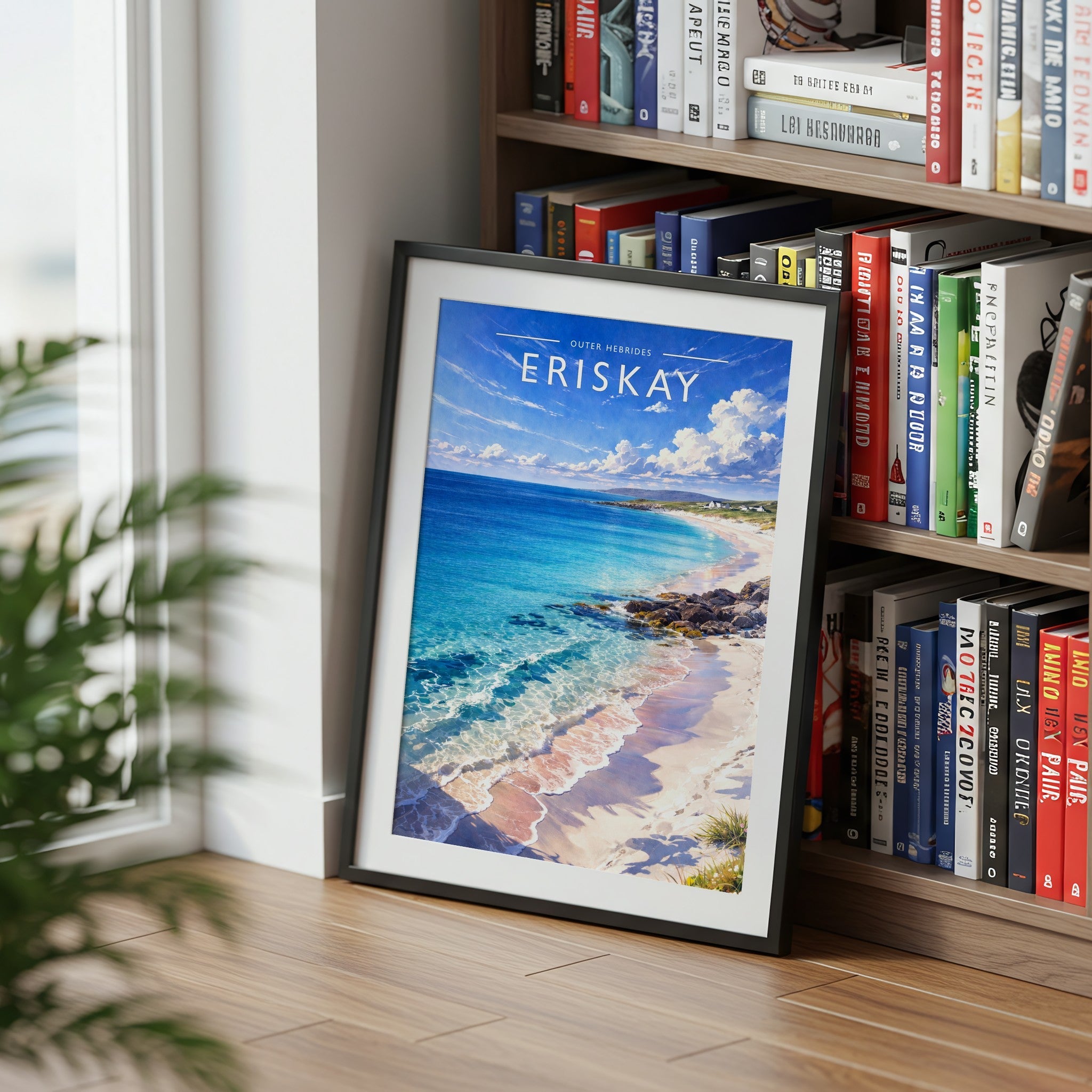 Eriskay #2 Travel Poster mounted in a black frame