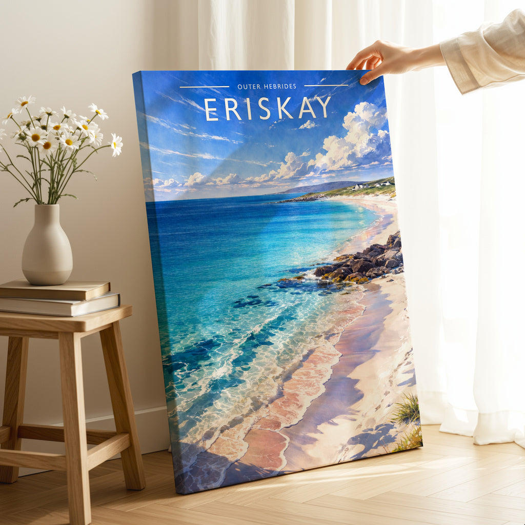 Eriskay #2 Travel Poster as a gallery-wrapped canvas