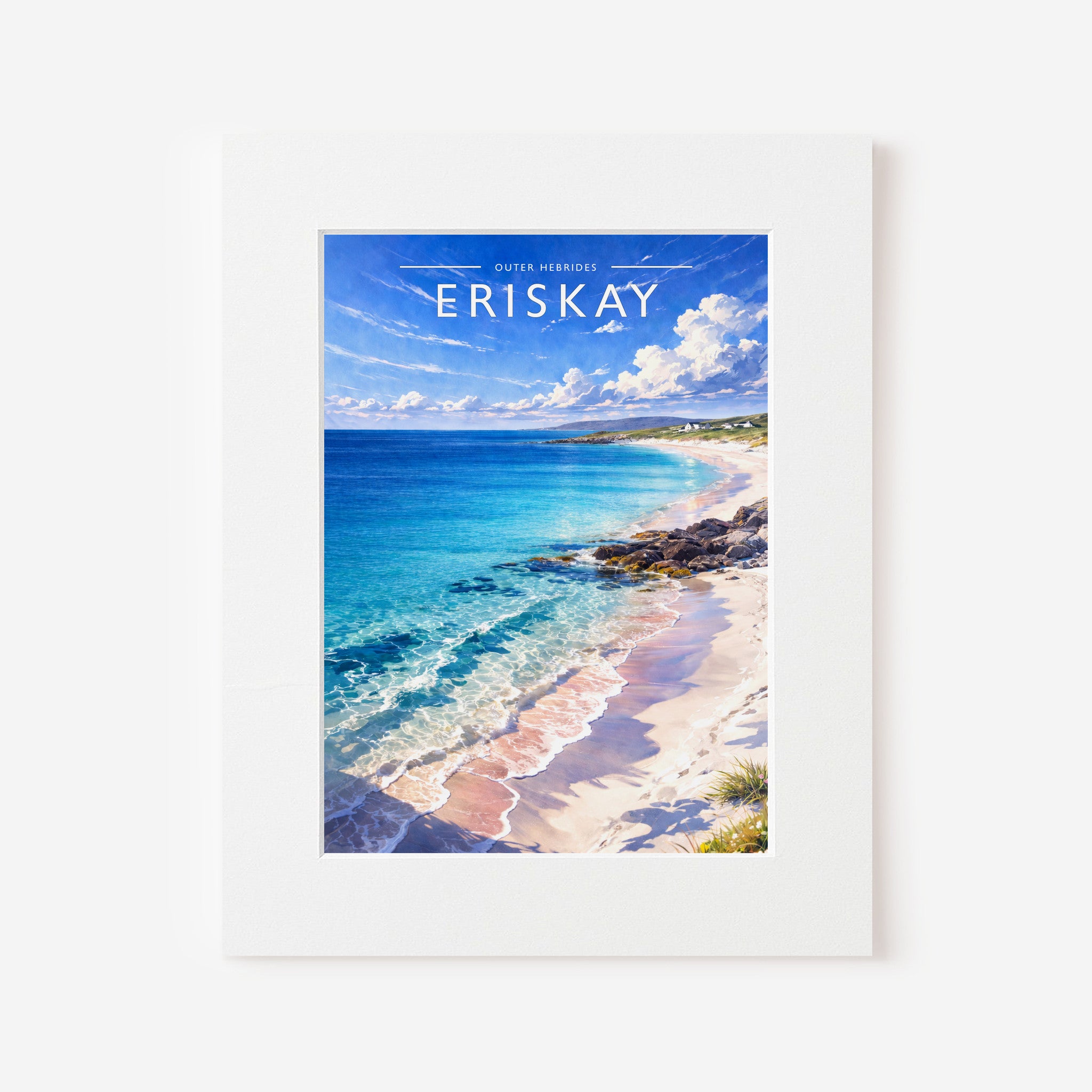 Eriskay #2 Travel Poster in a white mount