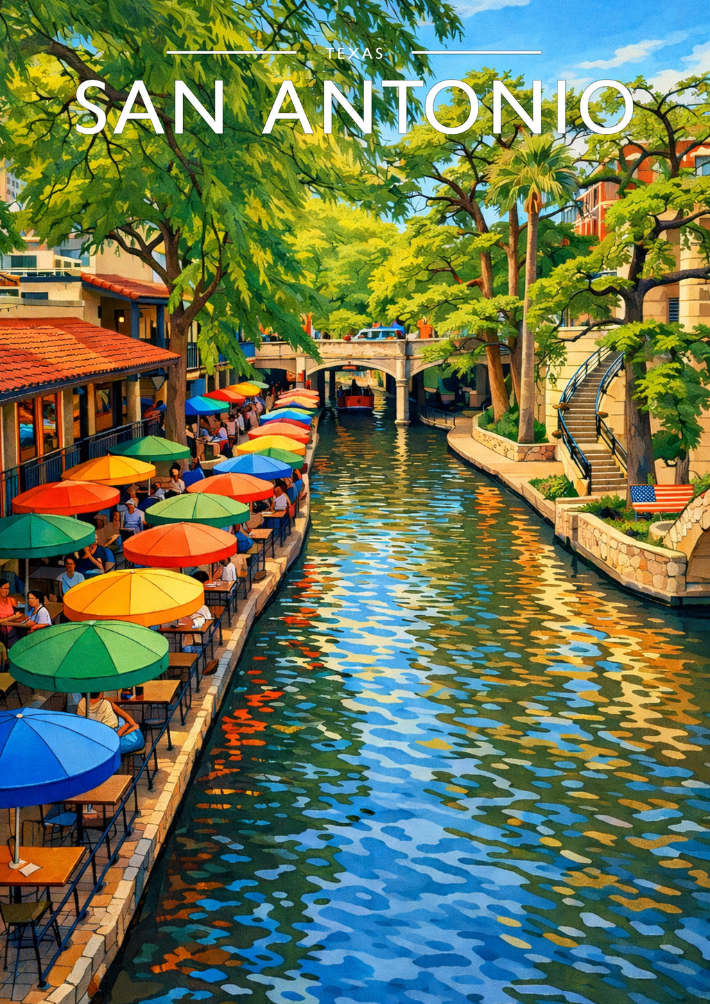 San Antonio Travel Poster - A4 travel poster print