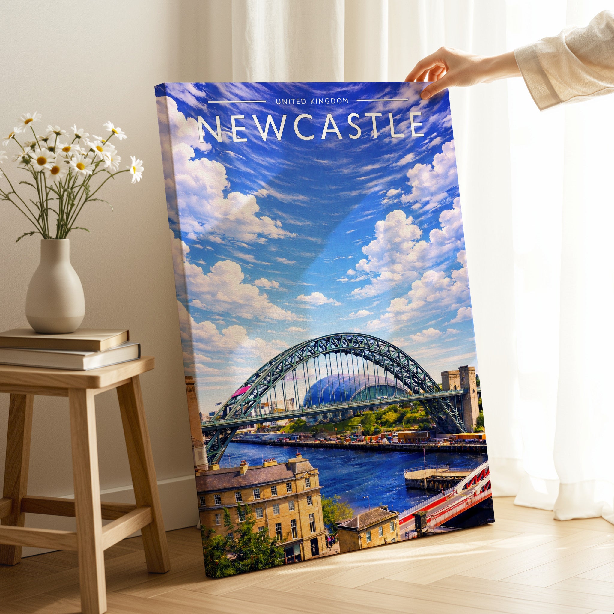 Newcastle Travel Poster as a gallery-wrapped canvas