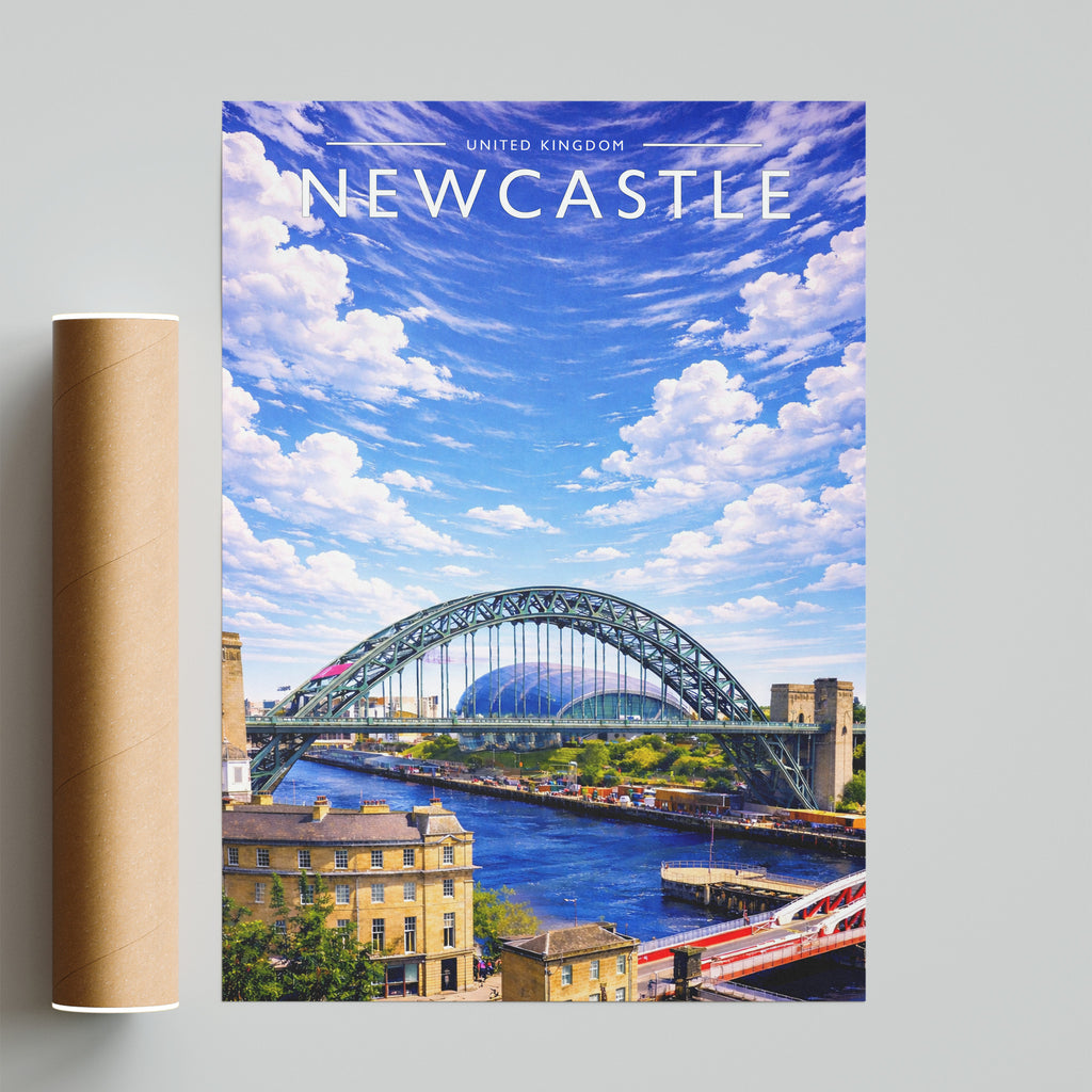 Newcastle Travel Poster - fine art print with shipping tube